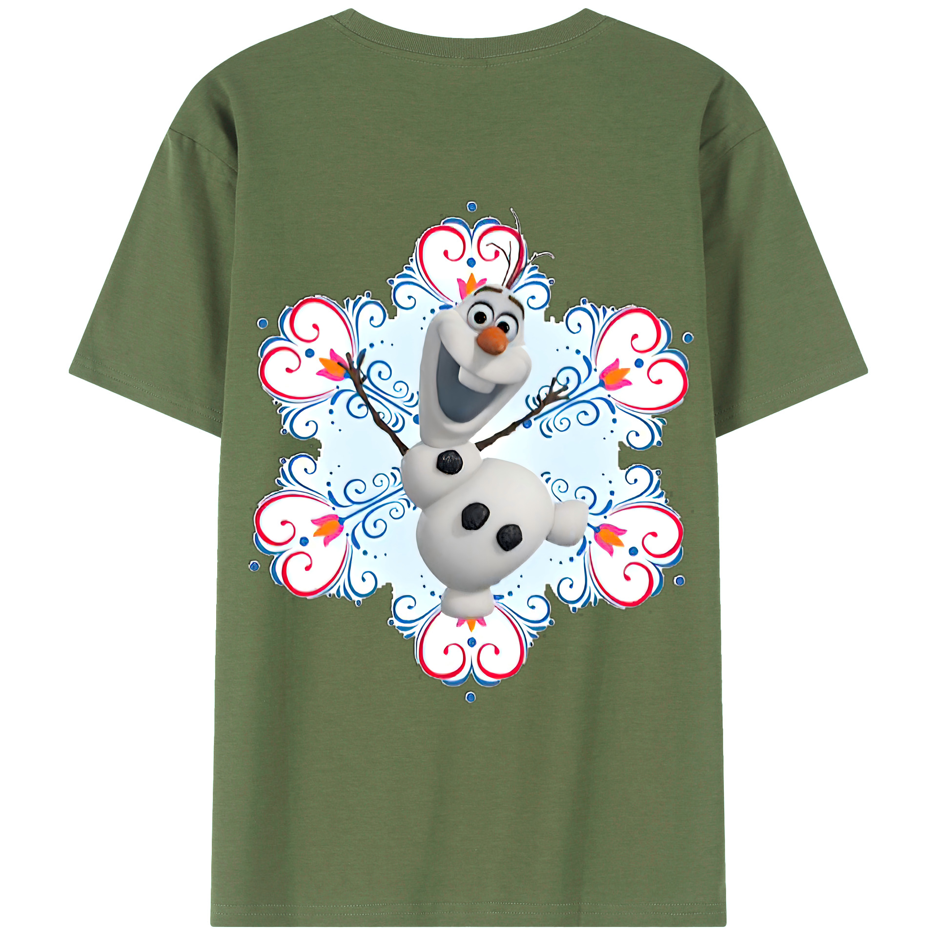 （画像用） アナと雪の女王 アンナ エルサ Frozen Anna Elsa 綿100％ メンズ半袖Tシャツ（バックプリント） 通気性
